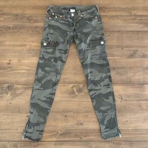 True Religion Camo Cargo Skinny Pants